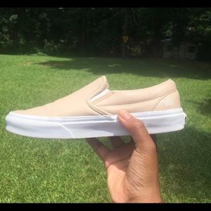 leather slip on vans
